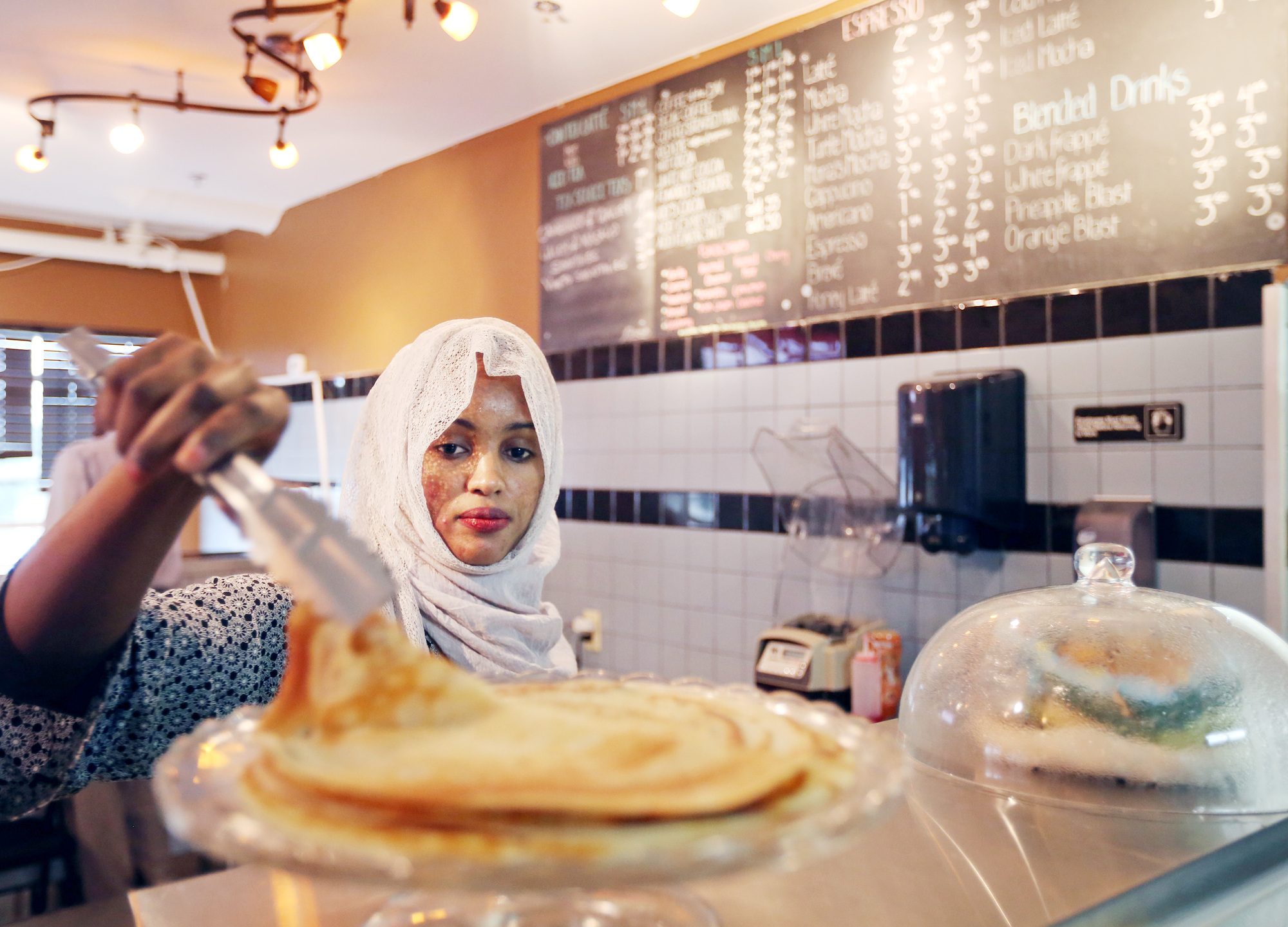 woman making food